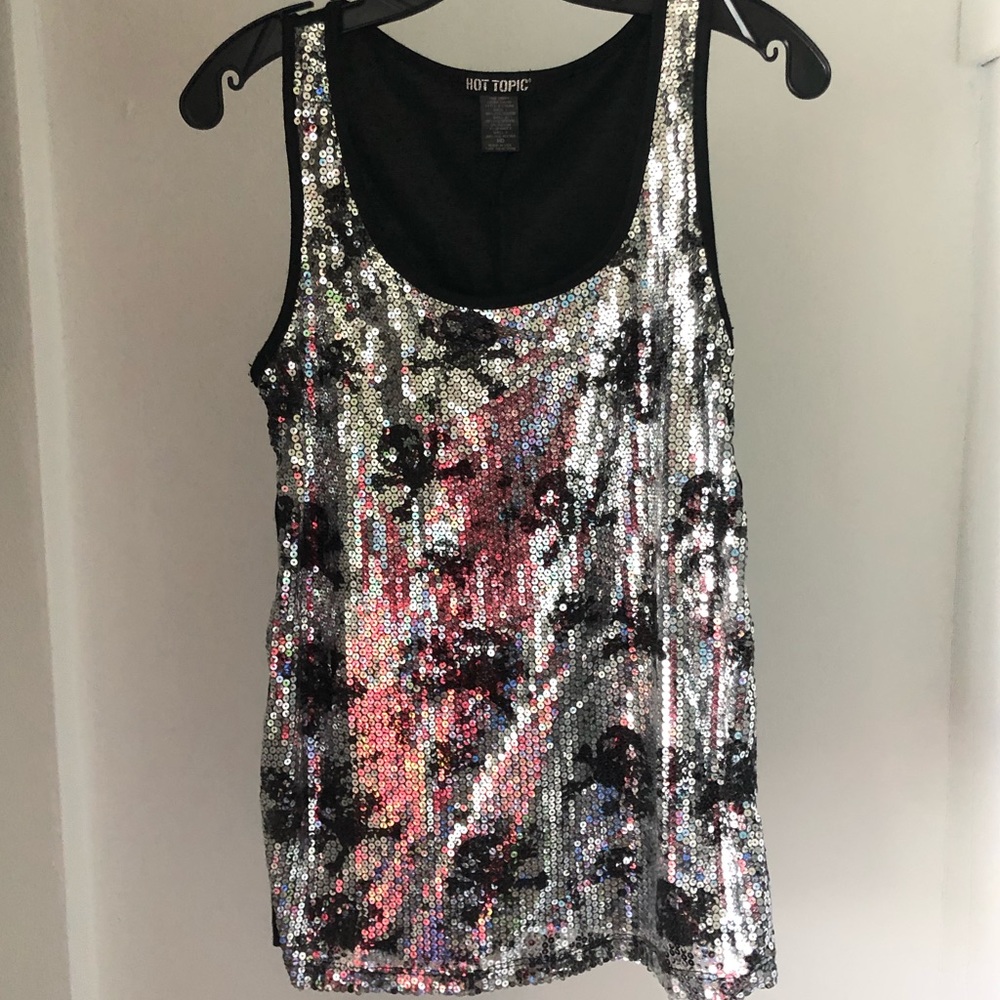 Glitter skull tank